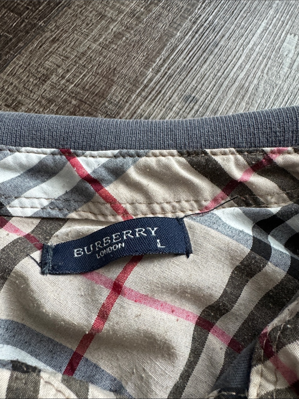 Burberry Men's Light Blue Polo Shirt with Check Trim - Picture 4 of 5